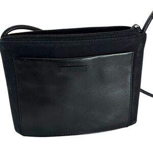 Tumi Leather And Nylon Crossbody Bag Purse